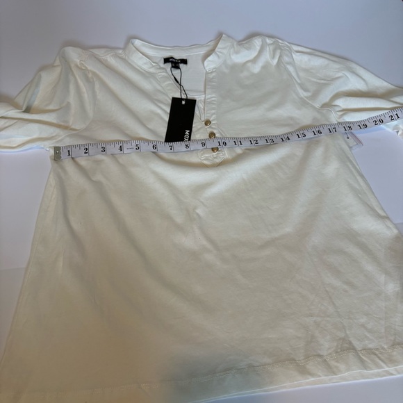 Mexx Cream long sleeve shirt with Floral Embroidery, NWT, Size Small - Picture 8 of 11